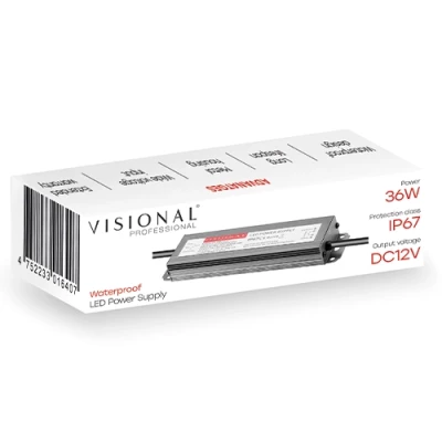 Ūdensizturīgs LED barošanas bloks 12V, 3A, 36W, IP67